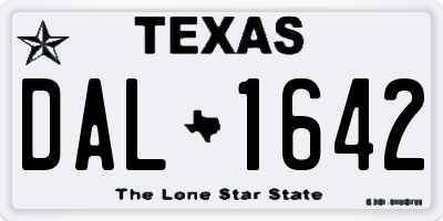 TX license plate DAL1642