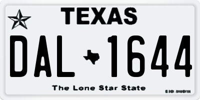 TX license plate DAL1644