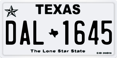 TX license plate DAL1645