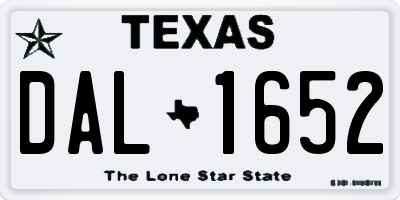 TX license plate DAL1652