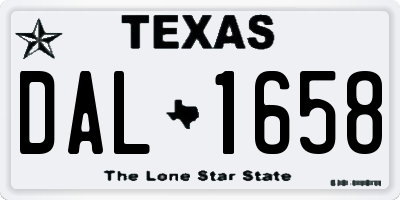 TX license plate DAL1658