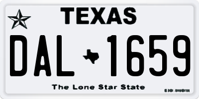 TX license plate DAL1659