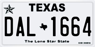 TX license plate DAL1664
