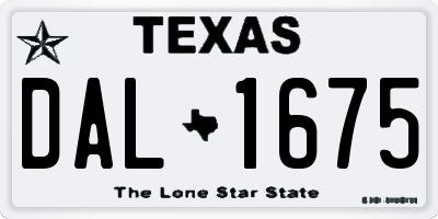 TX license plate DAL1675