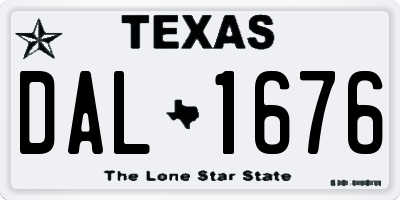 TX license plate DAL1676