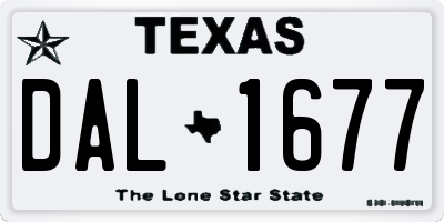 TX license plate DAL1677