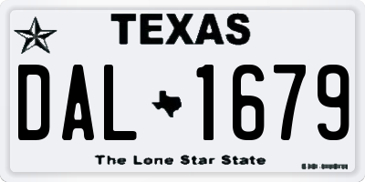 TX license plate DAL1679