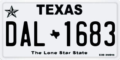 TX license plate DAL1683