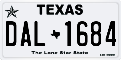 TX license plate DAL1684