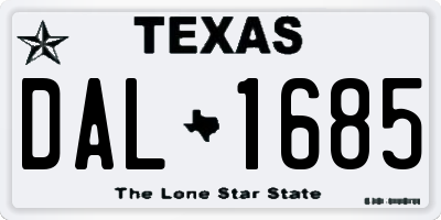 TX license plate DAL1685