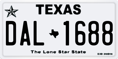 TX license plate DAL1688