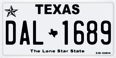 TX license plate DAL1689