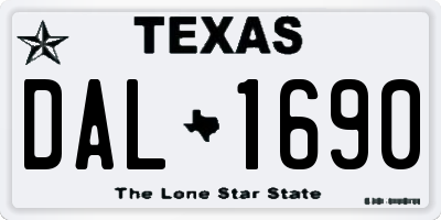 TX license plate DAL1690