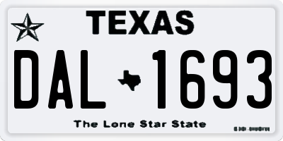 TX license plate DAL1693