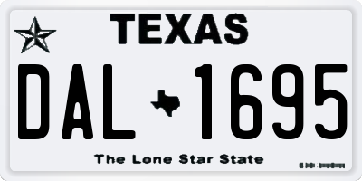 TX license plate DAL1695