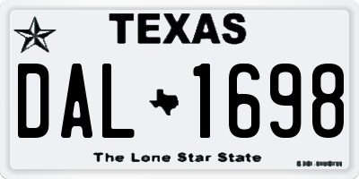 TX license plate DAL1698
