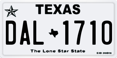 TX license plate DAL1710