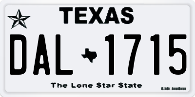 TX license plate DAL1715