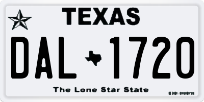 TX license plate DAL1720