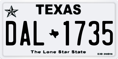 TX license plate DAL1735