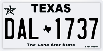 TX license plate DAL1737