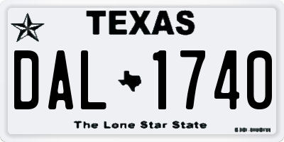 TX license plate DAL1740