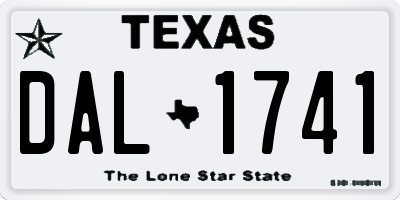 TX license plate DAL1741
