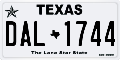 TX license plate DAL1744
