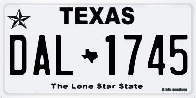 TX license plate DAL1745
