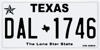 TX license plate DAL1746