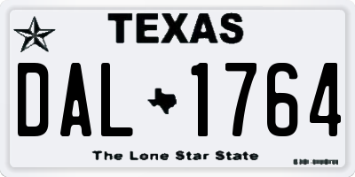 TX license plate DAL1764