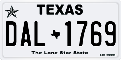 TX license plate DAL1769