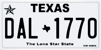 TX license plate DAL1770