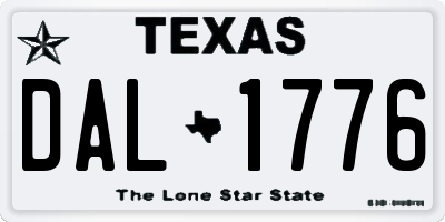 TX license plate DAL1776