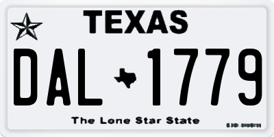 TX license plate DAL1779