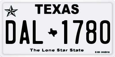 TX license plate DAL1780