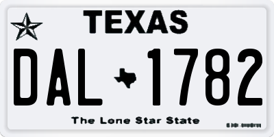 TX license plate DAL1782