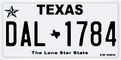 TX license plate DAL1784