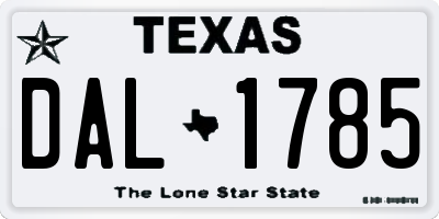 TX license plate DAL1785