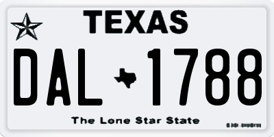 TX license plate DAL1788