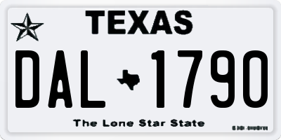 TX license plate DAL1790