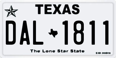 TX license plate DAL1811