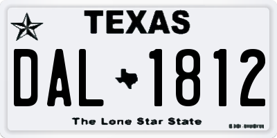 TX license plate DAL1812