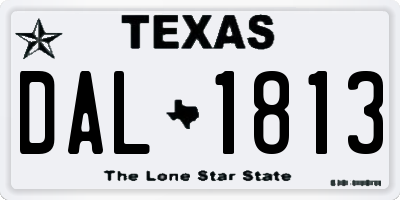 TX license plate DAL1813