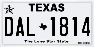 TX license plate DAL1814