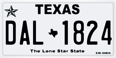 TX license plate DAL1824