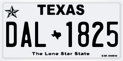 TX license plate DAL1825