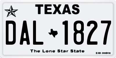 TX license plate DAL1827