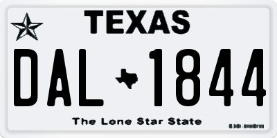 TX license plate DAL1844