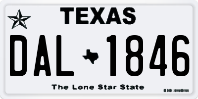 TX license plate DAL1846